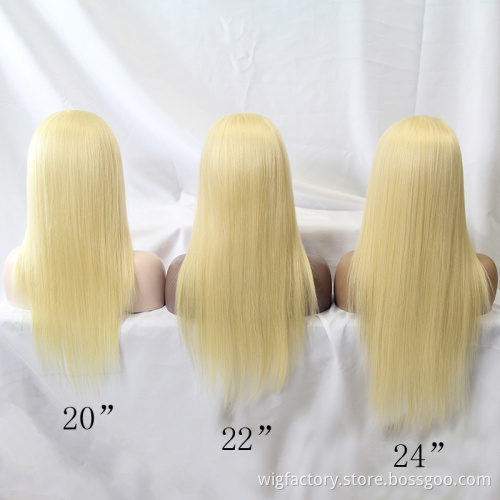 Silky Straight Brazilian Hair blonde 613 lace front wig human hair, 613 wig vendor in Xuchang